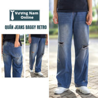QUẦN JEAN NAM BAGGY RETRO ỐNG RỘNG WASH ĐẸP CHẤT XỊN VNO128