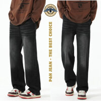 Quần Jean Nam Baggy Wash Đen khói P&H JEAN Ống Rộng Chất Liệu Cao Cấp