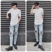 Quần Jean nam Biker Xanh bạc Lexuza 0103