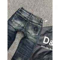 Quần jean nam boy phố BoBoMen quần dài co giãn ống côn hàng đẹp cao cấp túi hậu dập nổi logo D.G trending 2024