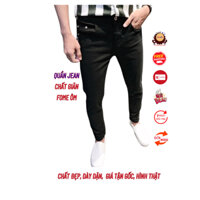 quần jean nam cao cấp co giãn đen trơn 1241w