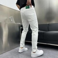 Quần jean nam 🔥Cao Cấp🔥 mẫu trắng rách gối chất bò cao cấp co dãn 4 chiều