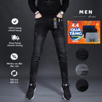 Quần Jean Nam Cao Cấp, Quần Bò Màu Đen Xám Form Skinny Trẻ Trung Co Giãn Bốn Chiều Tôn Dáng