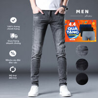 Quần Jean Nam Cao Cấp, Quần Bò Màu Xám Đen Form Skinny Trẻ Trung Co Giãn Bốn Chiều Tôn Dáng