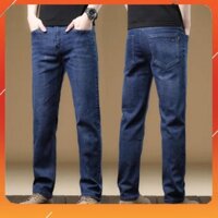 Quần Jean Nam Chất Bò Cotton Ống Suông Công Sở Dày Dặn Form Chuẩn