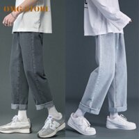Quần jean nam chất bò dáng suông đứng, quần baggy nam, jean ống suông rộng hottrend