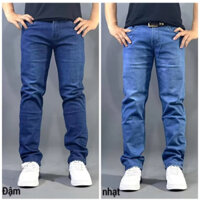 Quần Jean Nam Chất Bò Vải Cotton Ống Suông không co giãn Công Sở Vải Dày Dặn Mềm Mịn Không Phai Màu