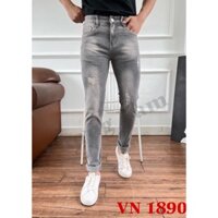 Quần jean nam co giãn xước đơn giản
