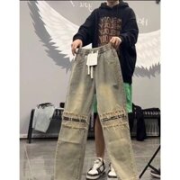 Quần Jean Nam Có Khóa Kéo Cổ Điển Kiểu Mỹ  Quần Dài Giặt Nước Cũ