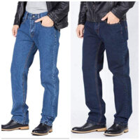 Quần Jean Nam Cotton Ống Suông Vải Dày Dặn Mềm Mịn Không Phai Màu Form Chuẩn