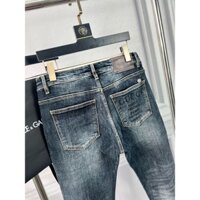 Quần jean nam dài BoBoMen chất bò co giãn màu xanh đen mài túi hậu in chữ bằng cao su non bền đẹp