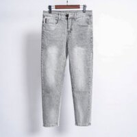 Quần Jean Nam Dài Màu Xám Khói Trơn Kiểu Thời Trang Chất Vải Co Dãn Tạo Sự Thoải Mái