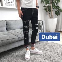 QUẦN JEAN NAM ĐEN CHỮ IN HOÀNG GIA HOT NHẤT 2019 DUBAI CAO CẤP - DUBAI FASHION [bonus]