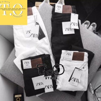 Quần jean nam Đen Trắng trơn,rách gối ZARA chất vải siêu xịn không xù không nhăn hàng cao cấp mẫu siêu hot chuẩn shop