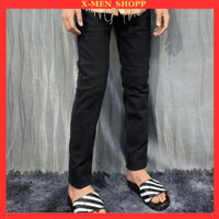 Quần jean nam đen trơn,đen rách gối cao cấp phong cách trẻ trung sang trọng chuẩn form