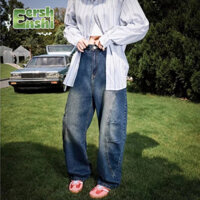 Quần jean nam EERSHENSHI, giặt theo phong cách retro, thiết kế xếp ly bằng dao rựa kiểu Mỹ, quần âu