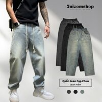 Quần Jean Nam Form Baggy Cạp Chun Dây Rút Năng Động, Thoải Mái - Jean836
