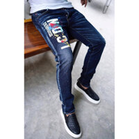 Quần jean nam form rộng chất liệu vải hơi co giãn mềm mại bền màu