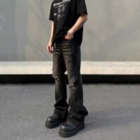 Quần jean nam High Street Washed Make Old Ripped Summer Loose Straight loe Quần