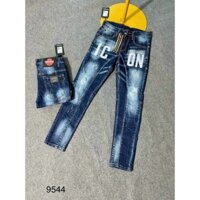 Quàn jean nam in hoạ tiết DSQ phối dây khoá kéo vàng thời trang trẻ trung cao cấp