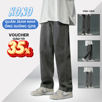 Quần jean nam KONOTN màu xám ống rộng QJ15