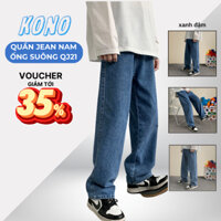 Quần jean nam KONOTN màu xanh đậm ống suông QJ21