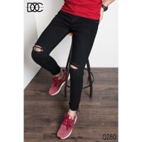 Quần Jean Nam Màu Đen Rách Gối Sơn Tùng MTP Cực Chất Chưa Bao Giờ Hết Hót-fashionstarno1