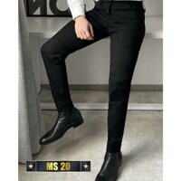 Quần jean nam màu đen trơn trẻ trung phong cách, quần bò nam chất denim co dãn không ra màu SOLOSTORE M20