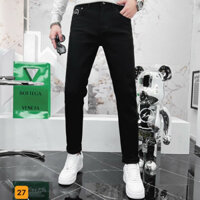 Quần jean nam màu đen trơn chất bò cao cấp  đẹp rin trơn form dáng skinny  mẫu mới