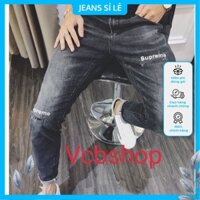 Quần jean nam mẫu phối chữ rách Vcbshop v9363