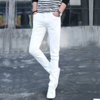 Quần jean nam màu trắng co giãn, quần bò nam dáng ôm body Bi shop ms07