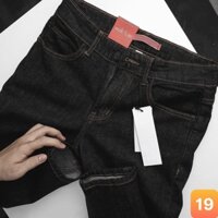 Quần jean nam màu xám đen không rách gối chất liệu bò jeans cao cấp co dãn 4 chiều đẹp form rin skinny LAVADO 48 mới