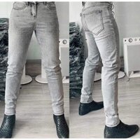 Quần jean nam màu xám không rách chất bò co giãn siêu đẹp ts74