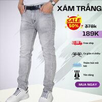 Quần Jean Nam Màu Xám Lông Chuột Kiểu Hàn Quốc