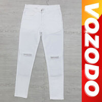 Quần jean nam màu xám trắng rách gối nhỏ chất bò cao cấp co dãn 4 chiều cực đẹp, quần bò nam Vozodo 07 nhiều mẫu mới