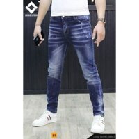 Quần jean nam màu xanh jean quần bò vảy sơn siêu đẹp ts61