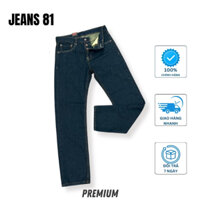 Quần Jean Nam màu xanh lam Cao Cấp Premium dáng suông vải mềm nhẹ mặc thoải mái 501 05