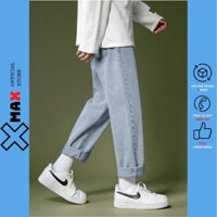 Quần jean nam nữ baggy ống rộng dáng suông Top xu hướng quần bò nam nữ baggy MAXSTORE B001-3