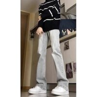 Quần jean nam ống loe màu xám - quần bò nam hàn quốc phong cách 2025