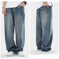 Quần Jean Nam Ống Rộng Chất Bò Cotton Ống Suông Dày Dặn Form Chuẩn Trẻ Trung Hiện Đại