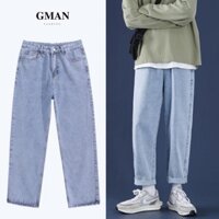 Quần jean nam ống rộng Gman. baggy jean ống suông, rộng nam, nữ co giãn 4 chiều Đẹp -