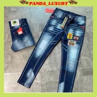 Quần jean nam phối dây kéo lệch thêu logo siêu đẹp chất hàng quảng châu chuẩn hàng shop