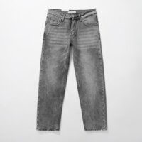 Quần jean nam, quần bò nam cao cấp form relaxed fit LEMBOX xám wash 231114 foxxmen