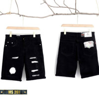 Quân jean nam quần short jean nam đen rách bũi bẵm trẻ trung năng động hót tren thời trang
