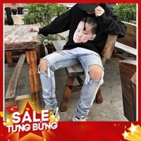 Quần jean nam rách - destroyed blue jeans -Hàng nhập khẩu