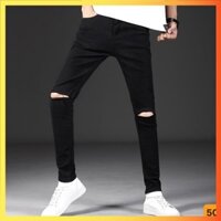 Quần Jean Nam Rách Gối Cao Cấp Ống Côn HG122