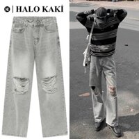 quần jean nam rách gối trắng