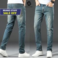 Quần jean nam skinny màu xanh Retro, quần bò co giãn 4 chiều slimfit chất vải bò cao cấp Sogeum