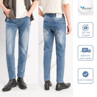 Quần jean nam skinny màu xanh Tenji, quần bò co giãn 4 chiều slimfit chất vải bò cao cấp