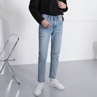 Quần Jean Nam Skinny Màu Xanh Chất Liệu Demin Cao Cấp Co Giãn Nhẹ ,From Dáng Chuẩn Hàn Quốc hottrend giới trẻ